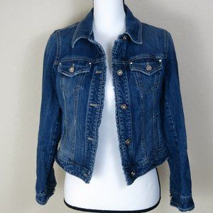White House Black Market Blue Denim Jacket Size 2